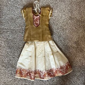Kids Girls Kerala Onam Kesavu skirt and top